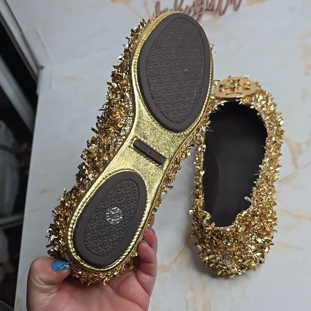 Tory Burch Minnie Gold Women's Shoes Size 6 New Without Box
